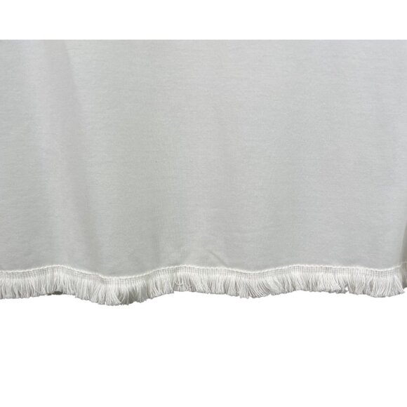 Cellabie White Multicolor Floral Fringe Half Sleeve Jersey Top Womens Size 3XL - Picture 5 of 8